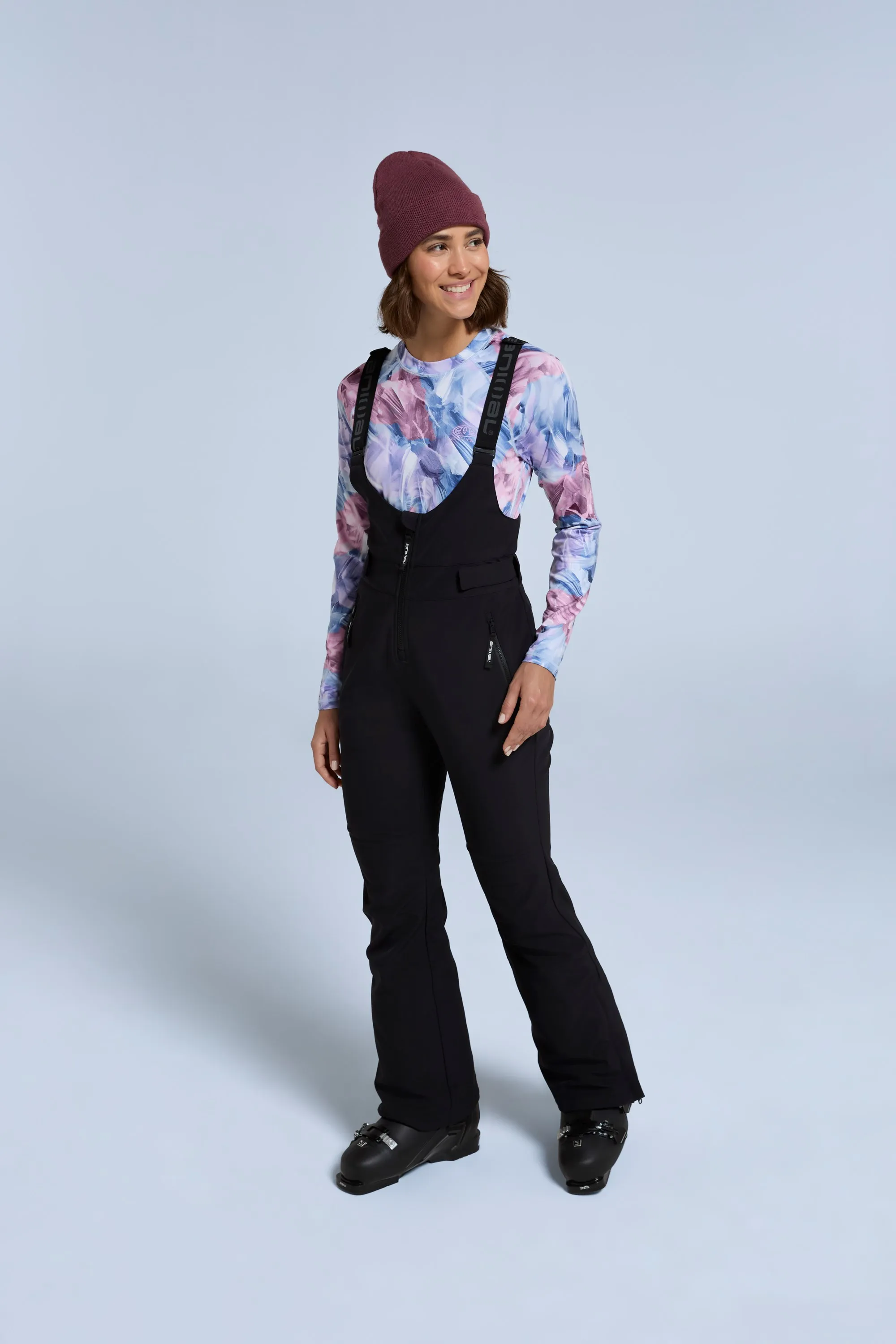 Powder pantalones esquí con peto delantero para mujer