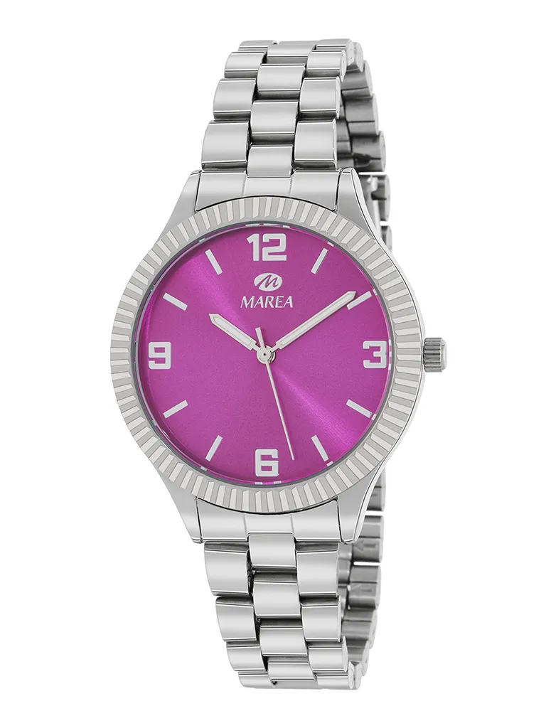 Reloj Marea Trendy Acero Fucsia