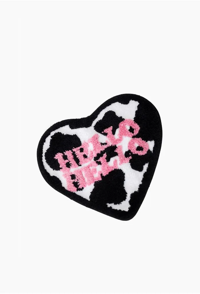 Tapete corazón print de vaca con texto unic combinado