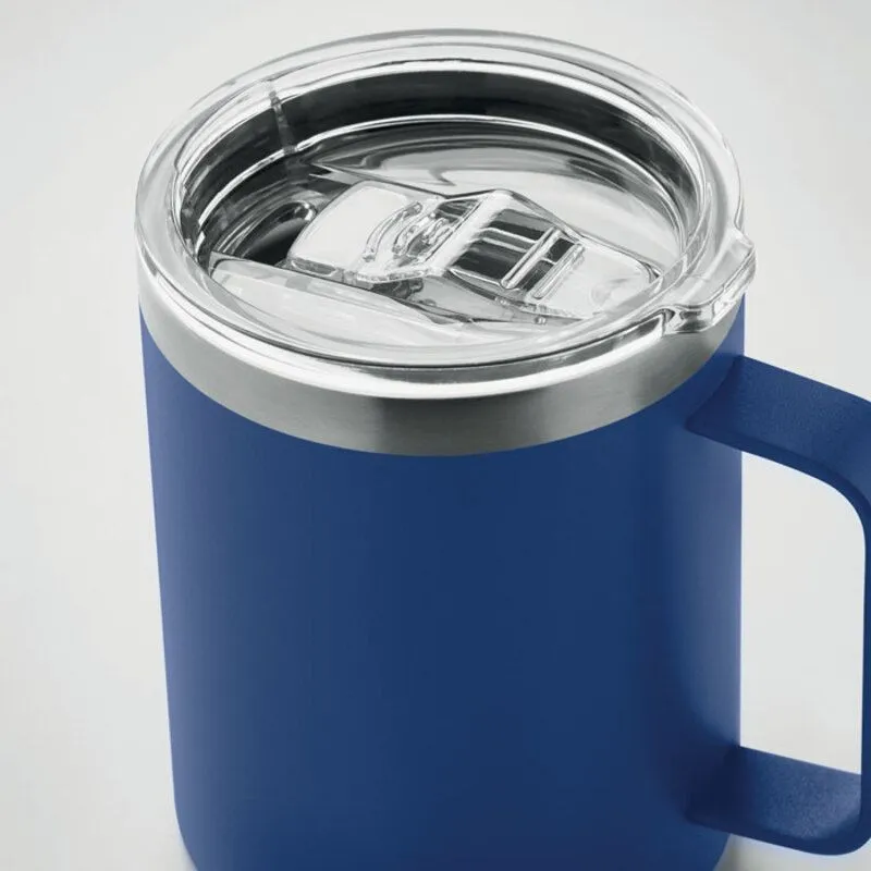 Taza acero inox. reciclado personalizable con tapa Inari
