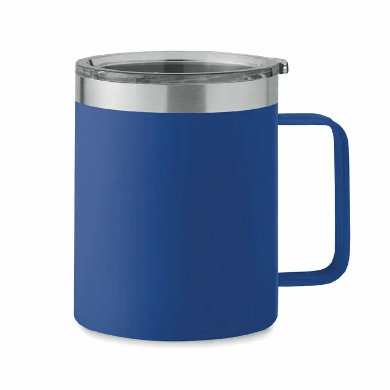 Taza acero inox. reciclado personalizable con tapa Inari
