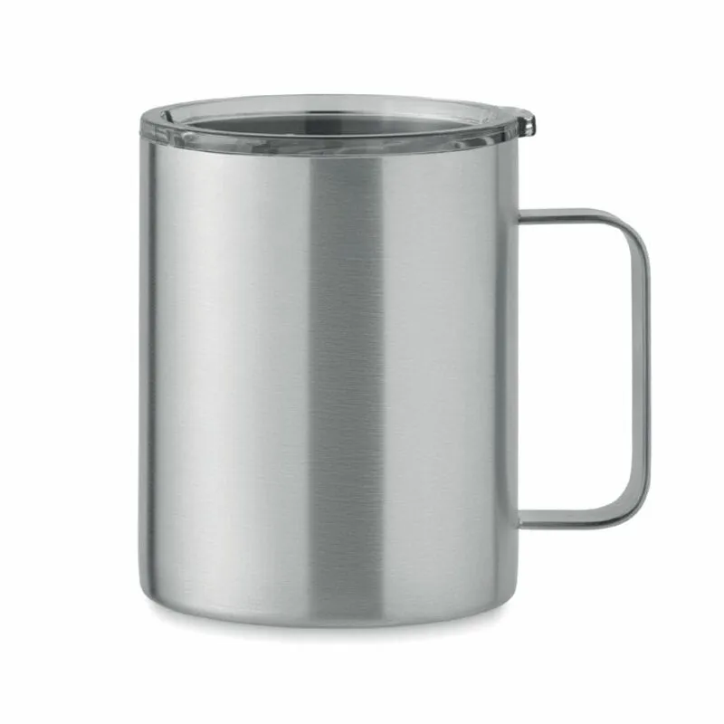 Taza acero inox. reciclado personalizable con tapa Inari