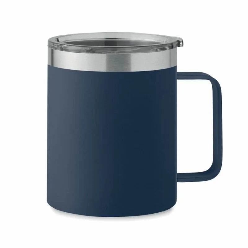 Taza acero inox. reciclado personalizable con tapa Inari