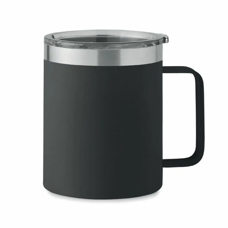 Taza acero inox. reciclado personalizable con tapa Inari