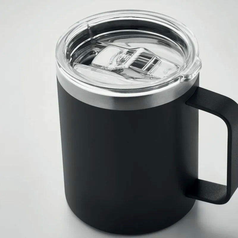 Taza acero inox. reciclado personalizable con tapa Inari