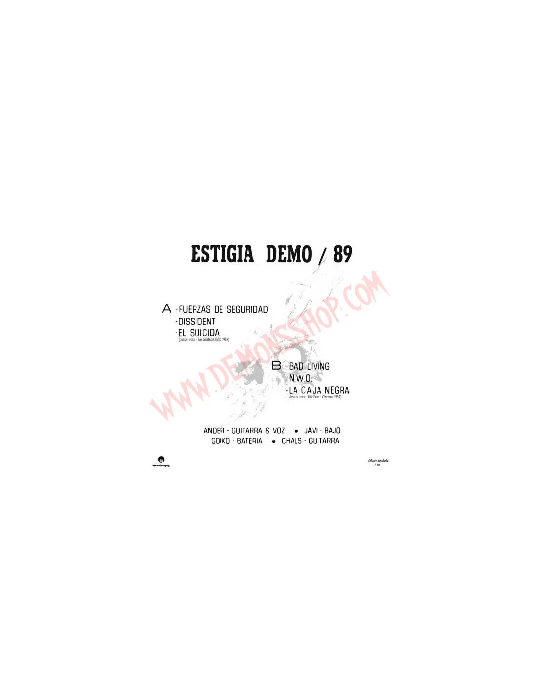 VINILO LP ESTIGIA  DEMO 89